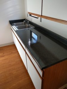 refinished countertop with look of granite