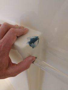Pagosa Springs fiberglass shower chip during repair
